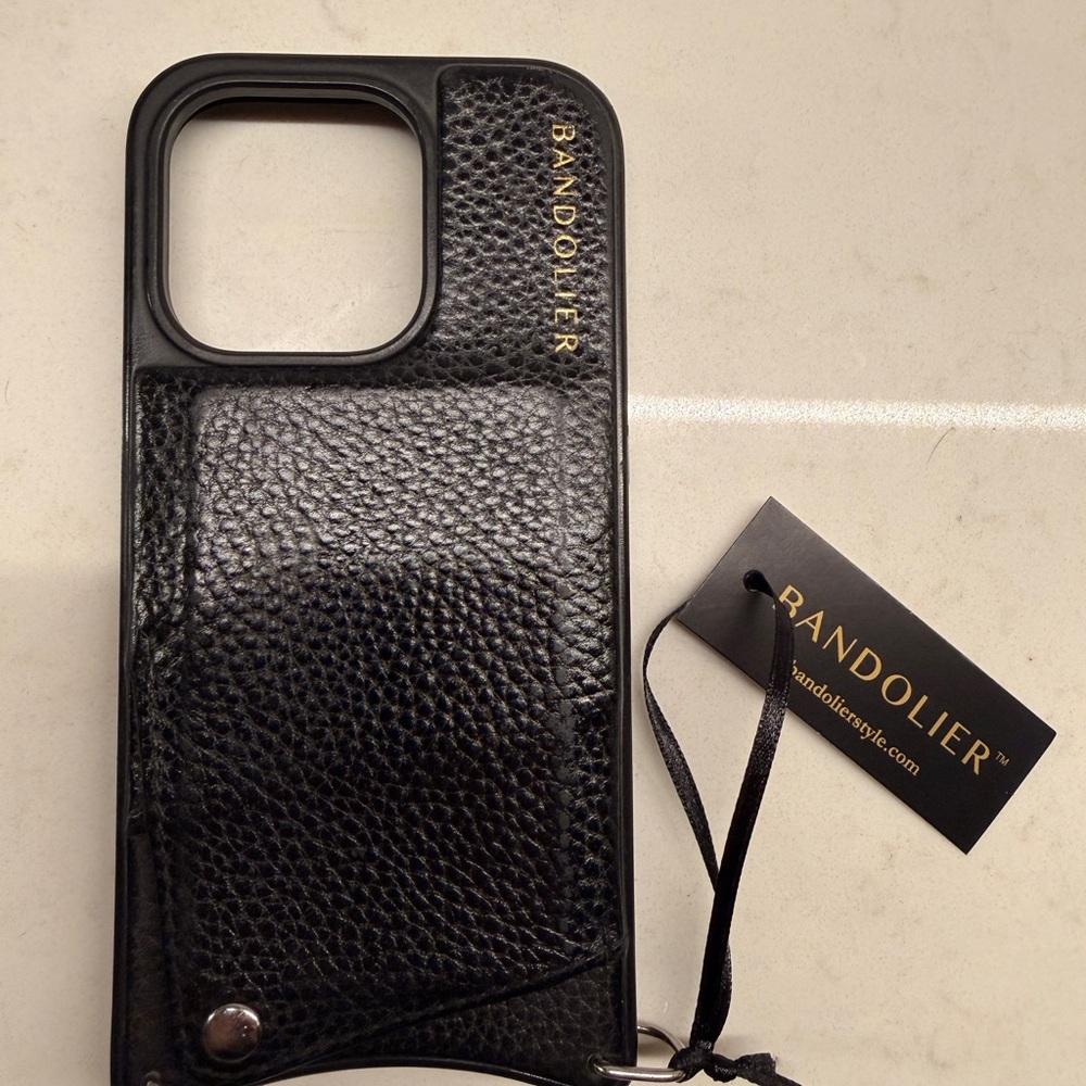 Bandolier Sleek Black Phone Case with Strap - Picture 3 of 9